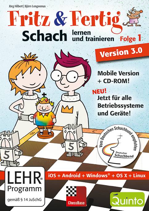 Fritz & Fertig!. Folge.1, CD-ROM Schach lernen und trainieren. Für alle Betriebssysteme und Geräte!. Hrsg.: Möllers & Bellinghausen Verlag GmbH (Qu