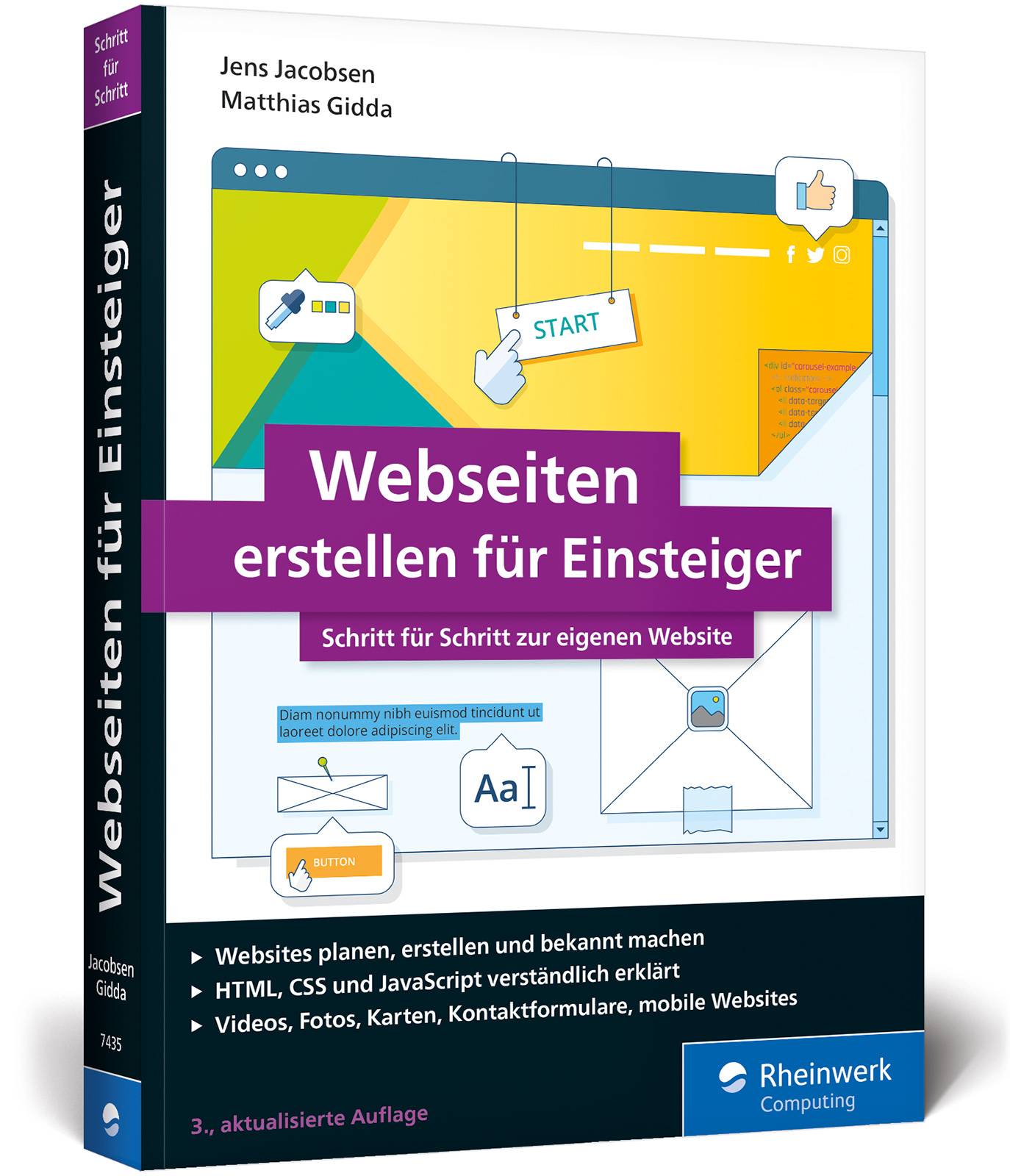 Webseiten erstellen für Einsteiger Schritt für Schritt mit HTML und CSS zur eigenen Website. Mit zahlreichen Abbildungen. Websites planen, erstellen