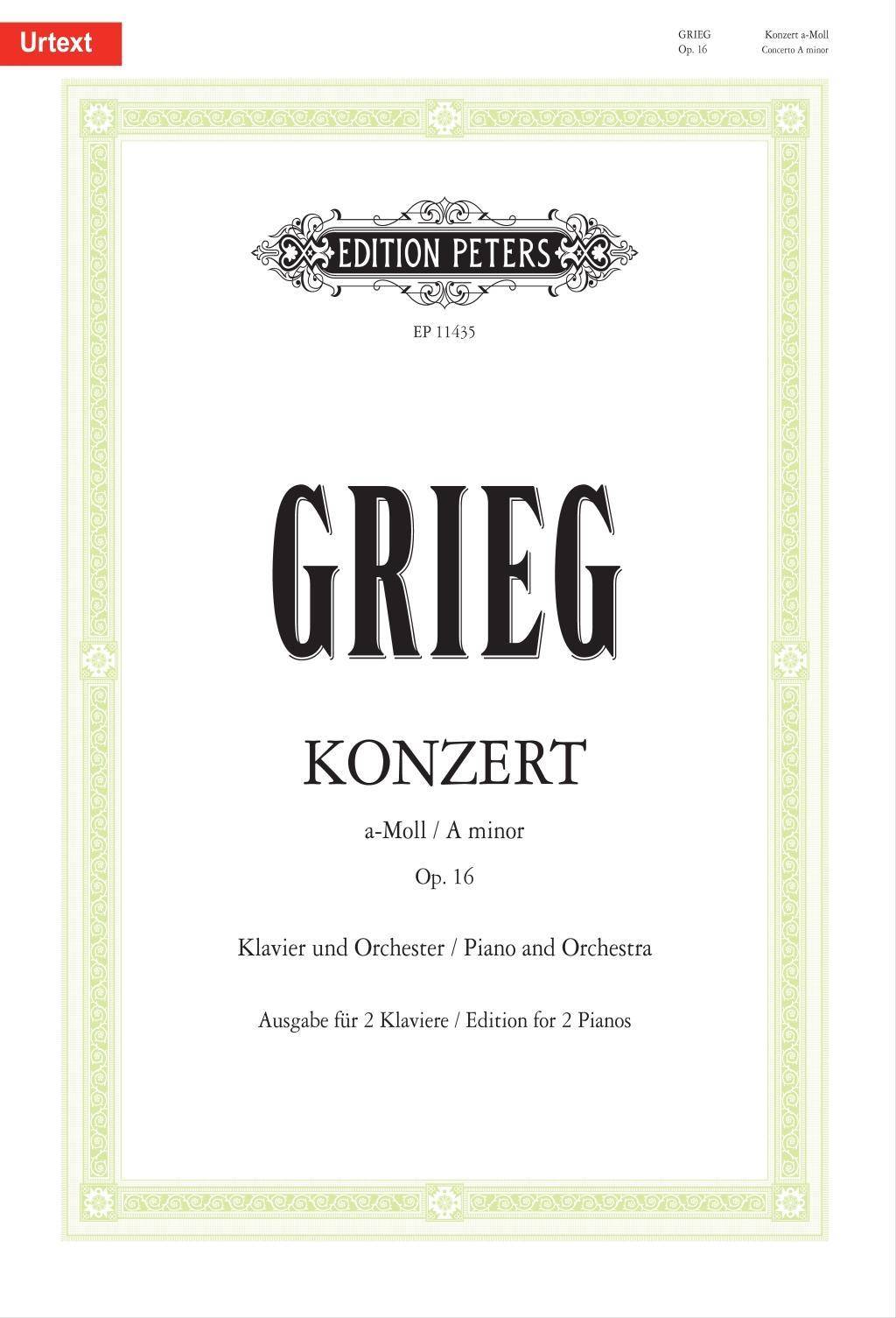 Konzert a-Moll op. 16 für Klavier und Orchester Urtext