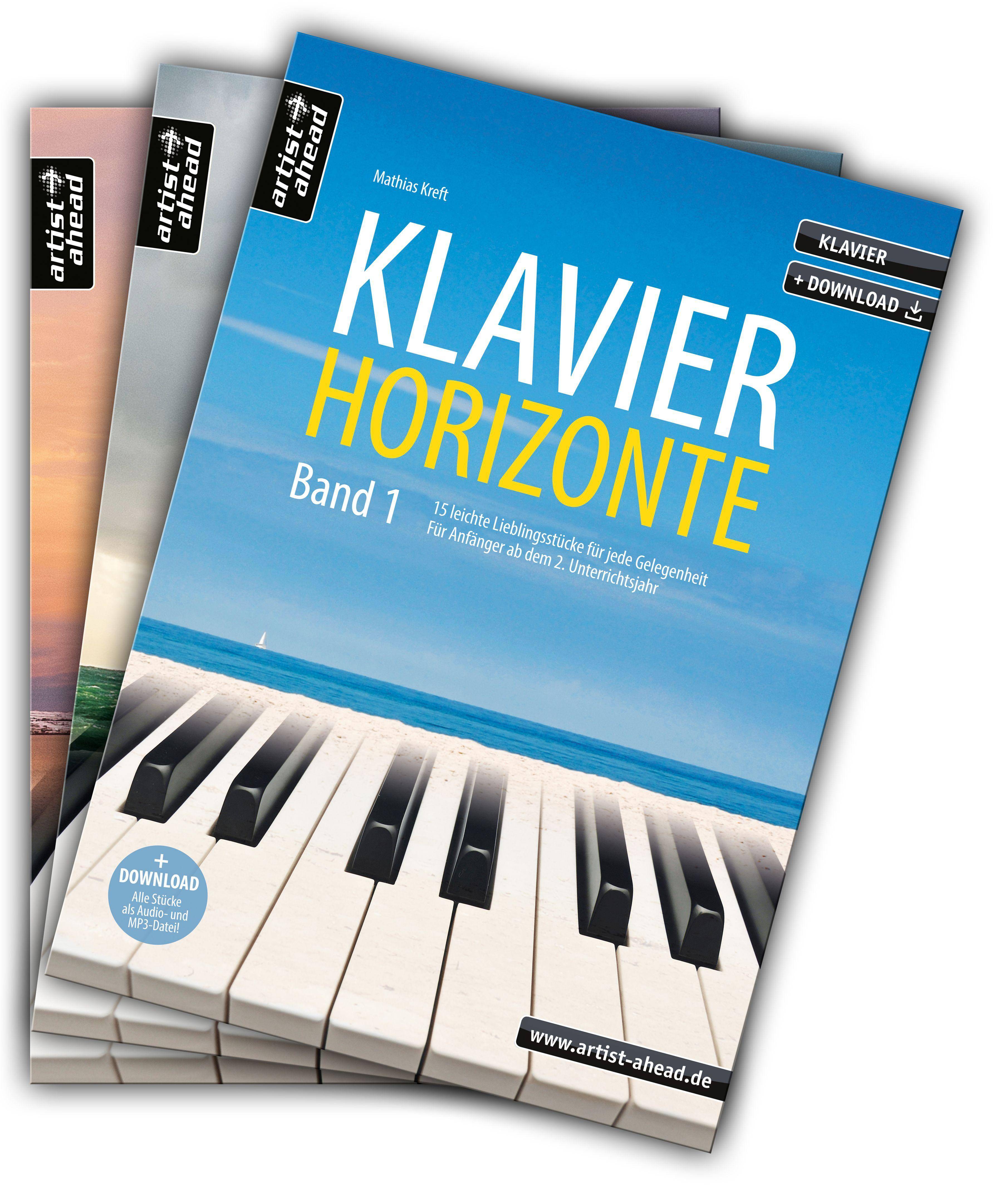 Klavier-Horizonte - Band 1-3 im Set! Entspannte Klavierstücke für jede Gelegenheit, für Piano-Anfänger ab dem 2. Unterrichtsjahr bis zur fortgesch