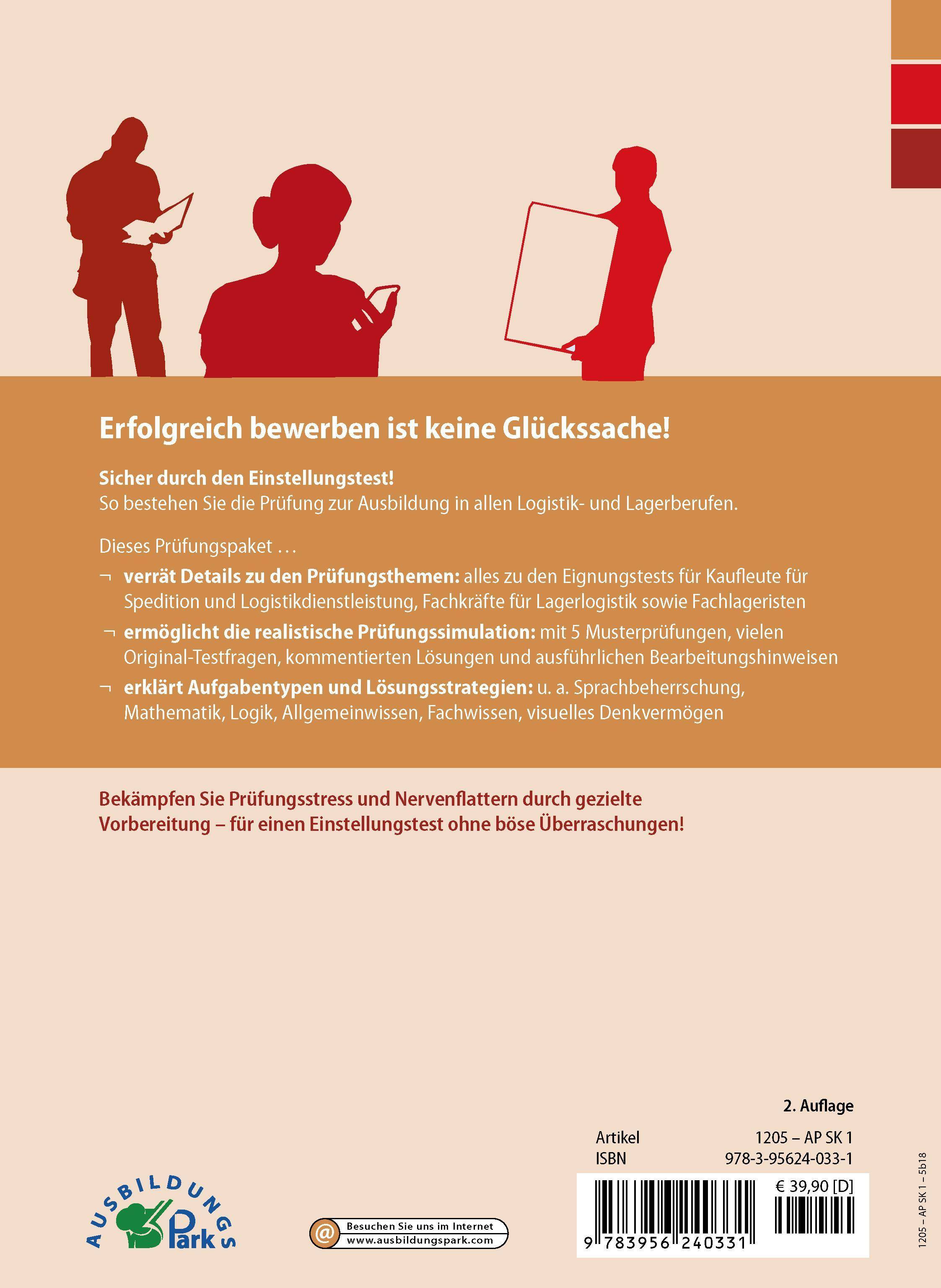 Der Eignungstest / Einstellungstest zur Ausbildung: Kaufmann für Spedition und Logistikdienstleistung, Fachkraft für Lagerlogistik, Fachlagerist Gee