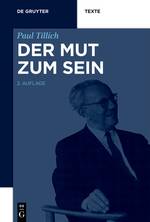 Der Mut zum Sein de Gruyter Texte