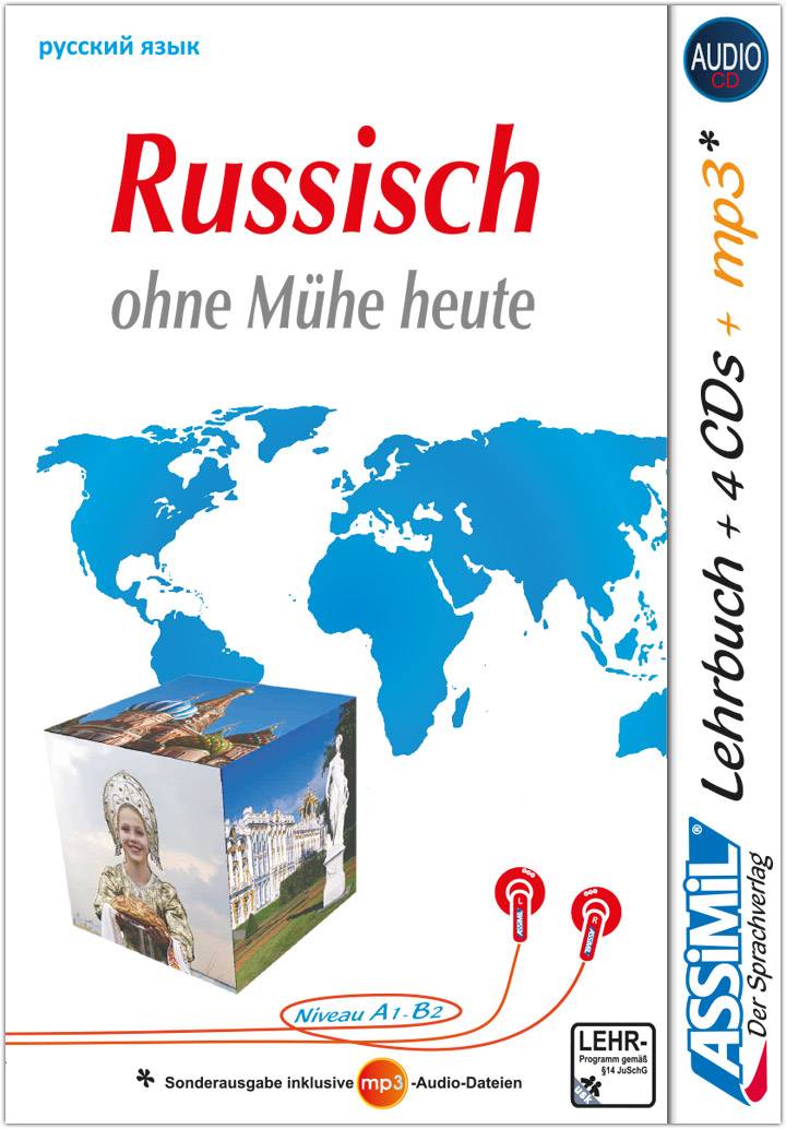 Assimil Russisch ohne Mühe heute, Lehrbuch + 4 Audio-CDs + 1 MP3-CD Niveau A1 bis B2