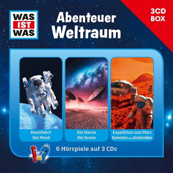 Was ist was Hörspielbox: Abenteuer Weltraum, 3 Audio-CDs Raumfahrt/ Mond, Sterne/ Sonne, Expedition zum Mars/ Kometen & Asteroiden