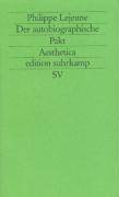 Der autobiographische Pakt edition suhrkamp 1896