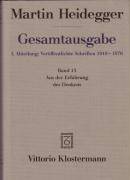 Aus der Erfahrung des Denkens Martin Heidegger Gesamtausgabe 13