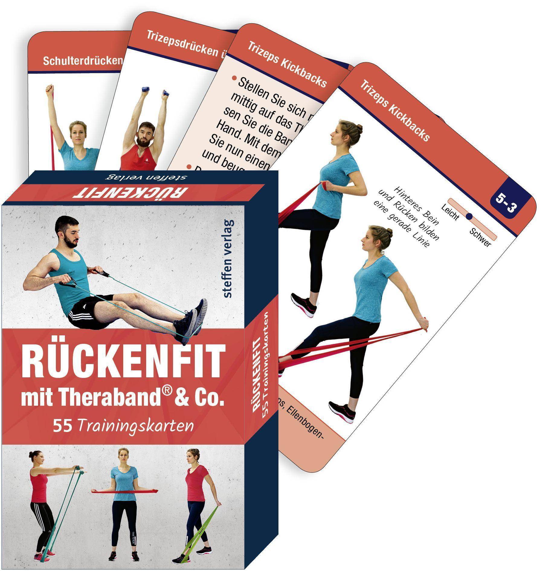 Trainingskarten Rückenfit mit Theraband® & Co. 55Trainingskarten