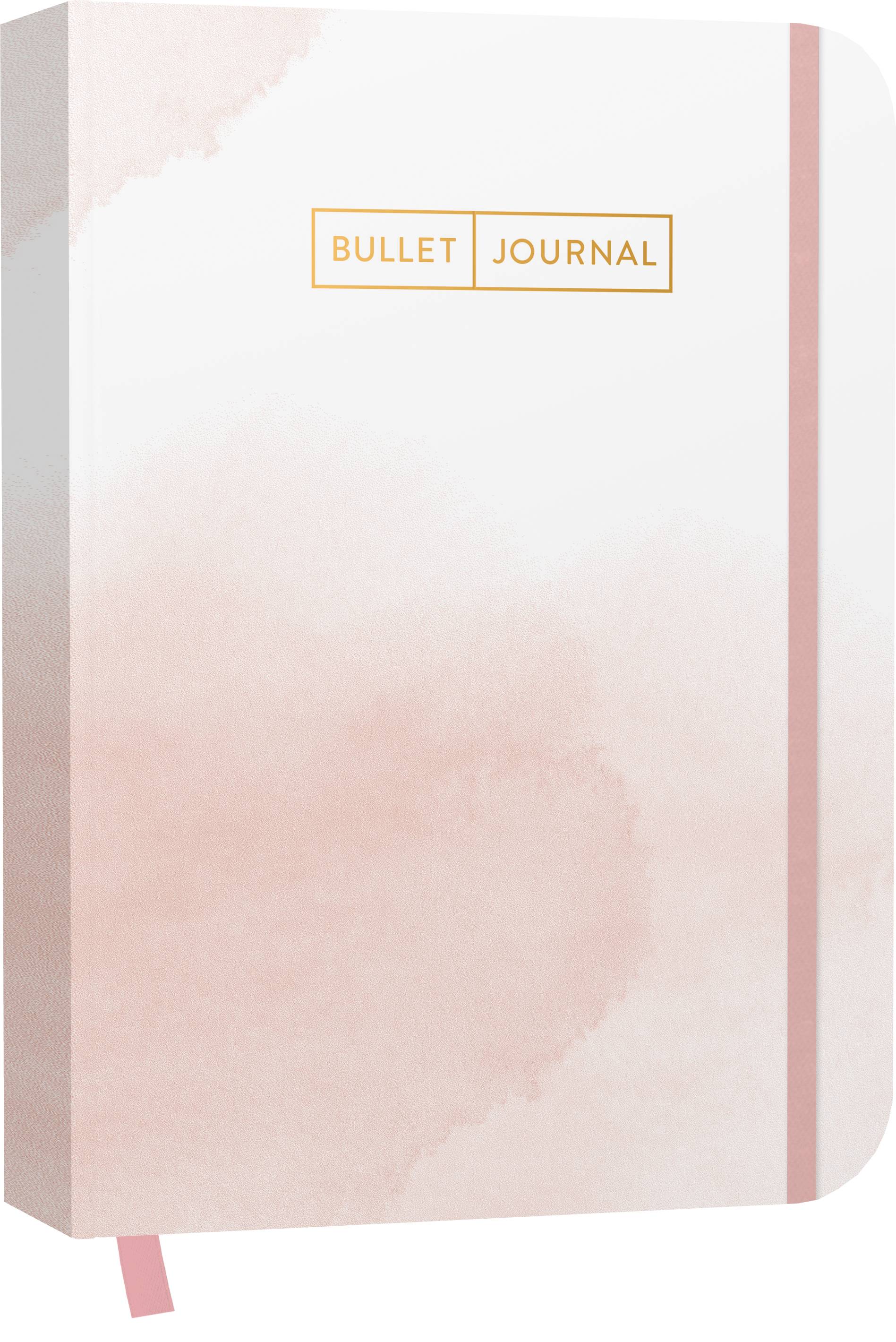Bullet Journal Watercolor Rose 05 Mit Punkteraster, Seiten für Index, Key und Future Log sowie Lesebändchen, praktischem Verschlussband und Innent