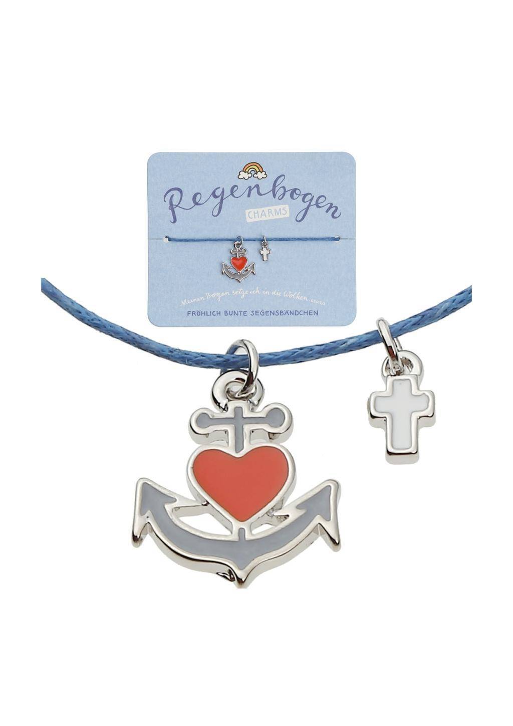 Segensarmbändchen 1 Kor 13,13 Ankerherz und Kreuz