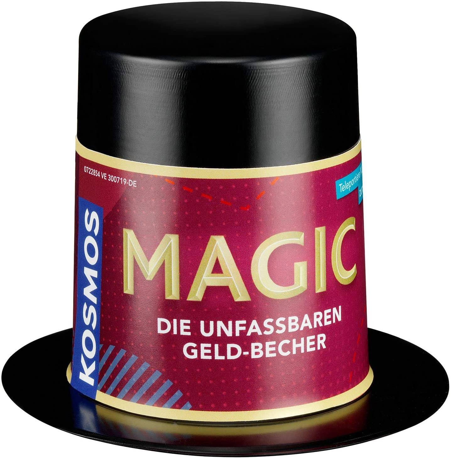 KOSMOS 601720 - Magic Mini Zauberhut, Die unfassbaren Geld-Becher Zauber-Set Teleportiere Münzen von einem zum anderen Becher! - 3 Tricks