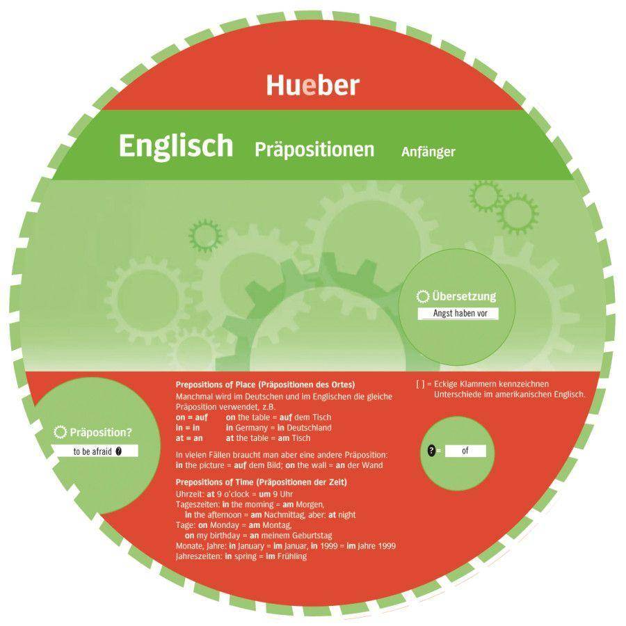 Englisch - Präpositionen, Wheel Drehscheibe, Durchmesser: 19 cm, Wheel Englisch