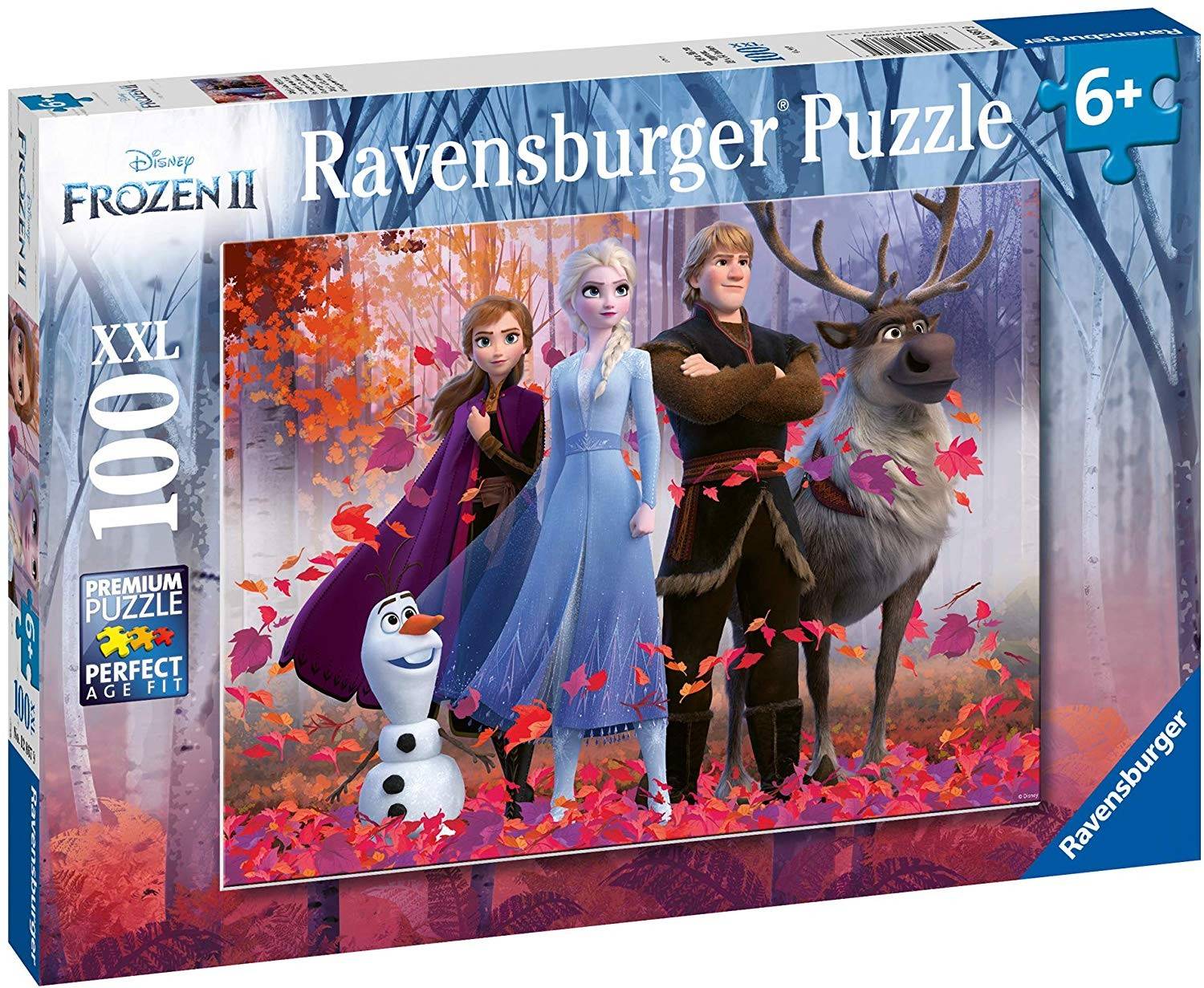 Ravensburger 12867 - Disney Frozen II, Magie des Waldes, Die Eiskönigin, Puzzle, 100 XXL-Teile Anzahl Teile: 100, Maße (B/H): 49 x 36 cm, XXL Puzzle
