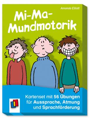 Mi-Ma-Mundmotorik, 56 Karten Kartenset mit 50 Übungen für Aussprache, Atmung und Sprachförderung