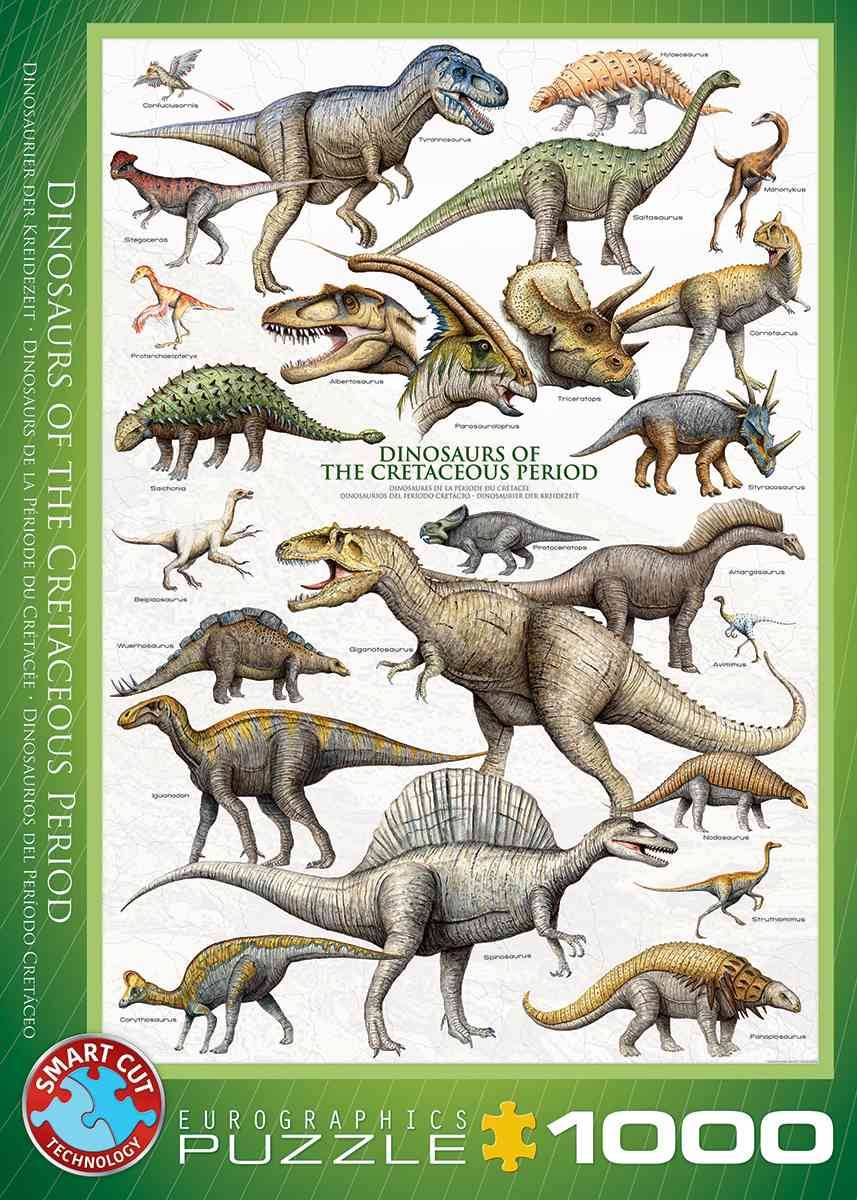Eurographics 6000-0098 - Dinosaurier der Kreidezeit, Puzzle Dinosaurier der Kreidezeit, Anzahl Teile: 1000, Maße (B/H): 48 x 68 cm
