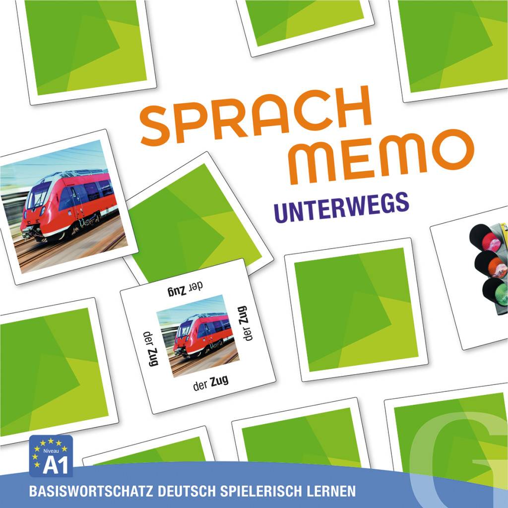 Sprachmemo Deutsch, Unterwegs (Spiel) Basiswortschatz spielerisch Deutsch lernen. Niveau A1. Sprachspiel