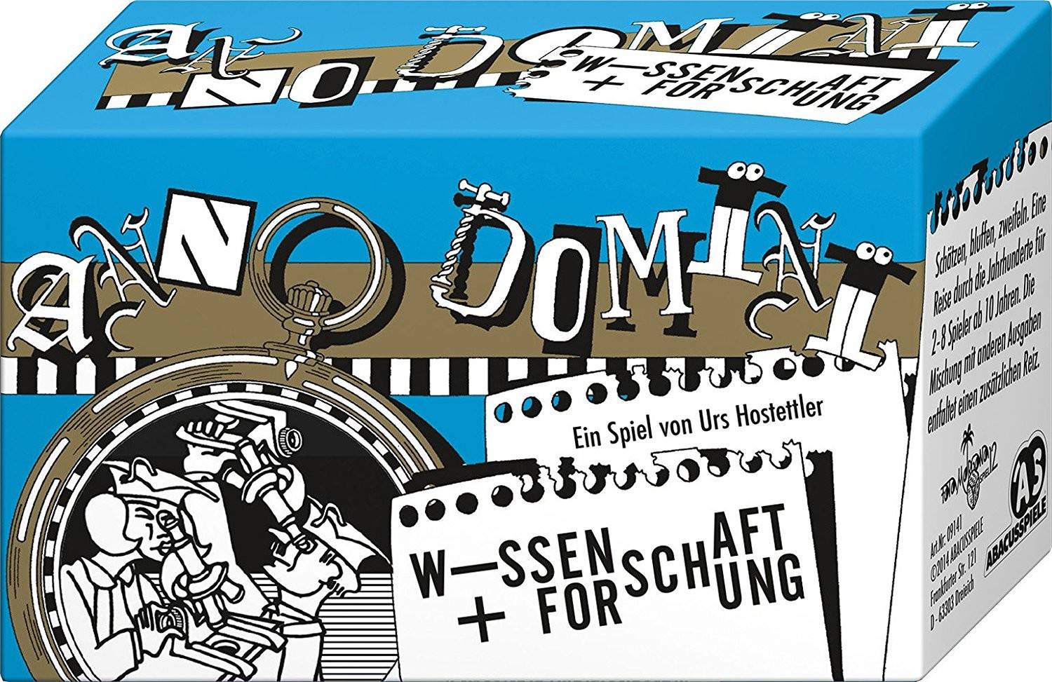 Anno Domini - Wissenschaft & Forschung Schätzen, bluffen, zweifeln, Spieleranzahl: 2-8, Spieldauer (Min.): 30, Kartenspiel