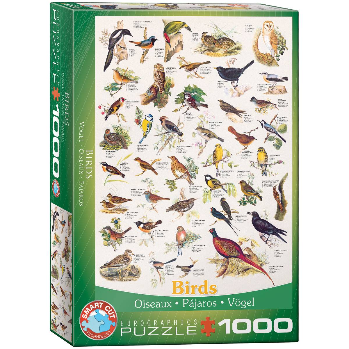 Eurographics 6000-1259 - Vögel, Puzzle Vögel, Anzahl Teile: 1000, Maße (B/H): 48 x 68 cm, Eurographics-Puzzle, Smart Cut Technology