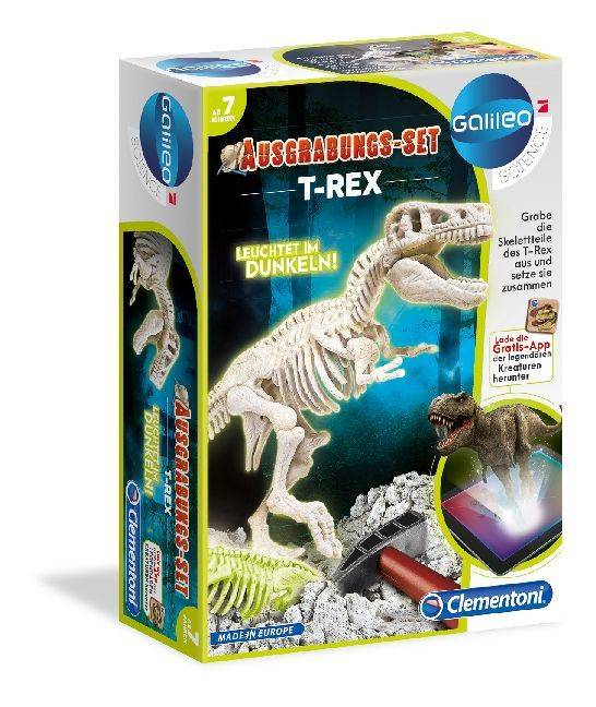 Ausgrabungs-Set - T-Rex fluoreszierend (Experimentierkasten) Leuchtet im Dunkeln!