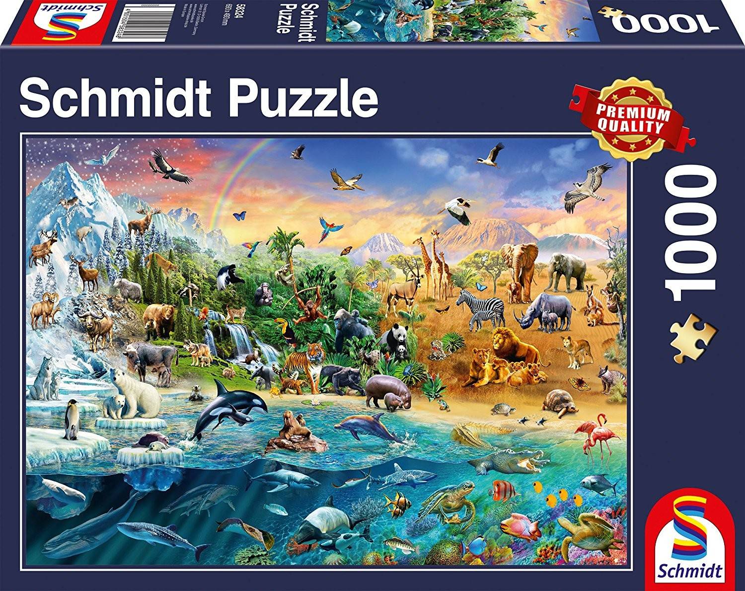 Die Welt der Tiere PUZZLES 1000 TEILE Anzahl Teile: 1000, Maße (B/H): 69,5 x 49,5 cm, Puzzle, Premium Quality