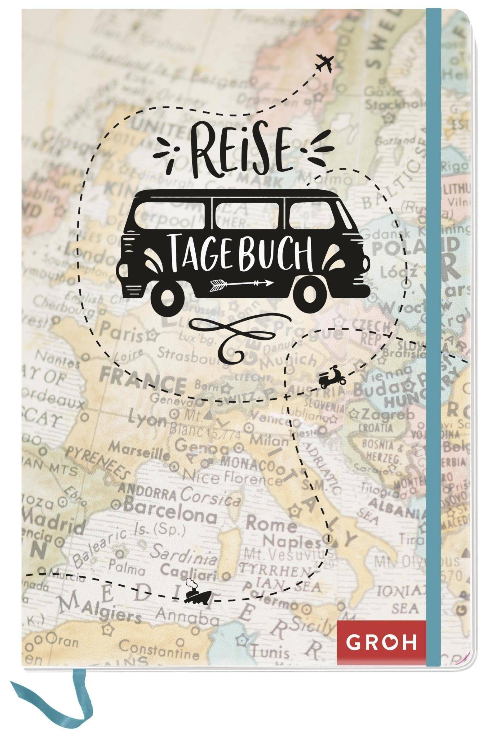 Reisetagebuch (Landkarte) Eintragbuch 12,5 x 17,5 cm