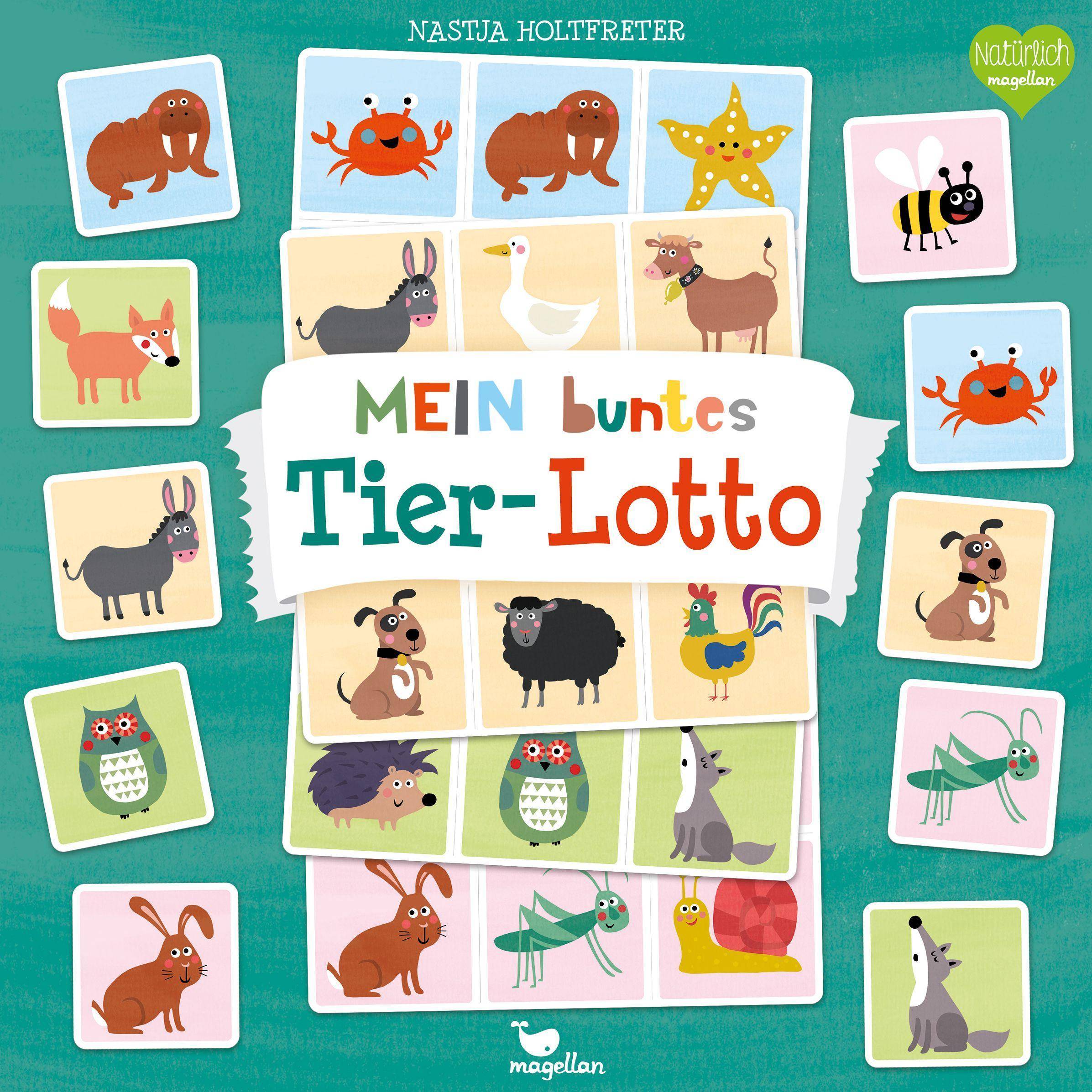 Mein buntes Tier-Lotto (Kinderspiel) Spieleranzahl: 2-4, Spieldauer (Min.): beliebig, Kinderspiel, Natürlich magellan