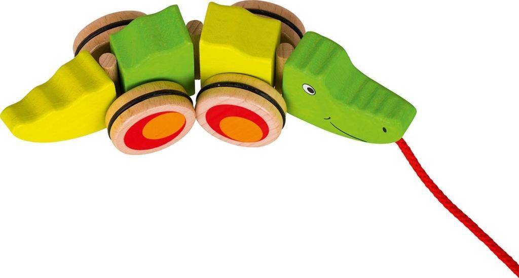 Ziehtier Krokodil 20,5 x 5,5 x 6 cm, Holz, per Stück