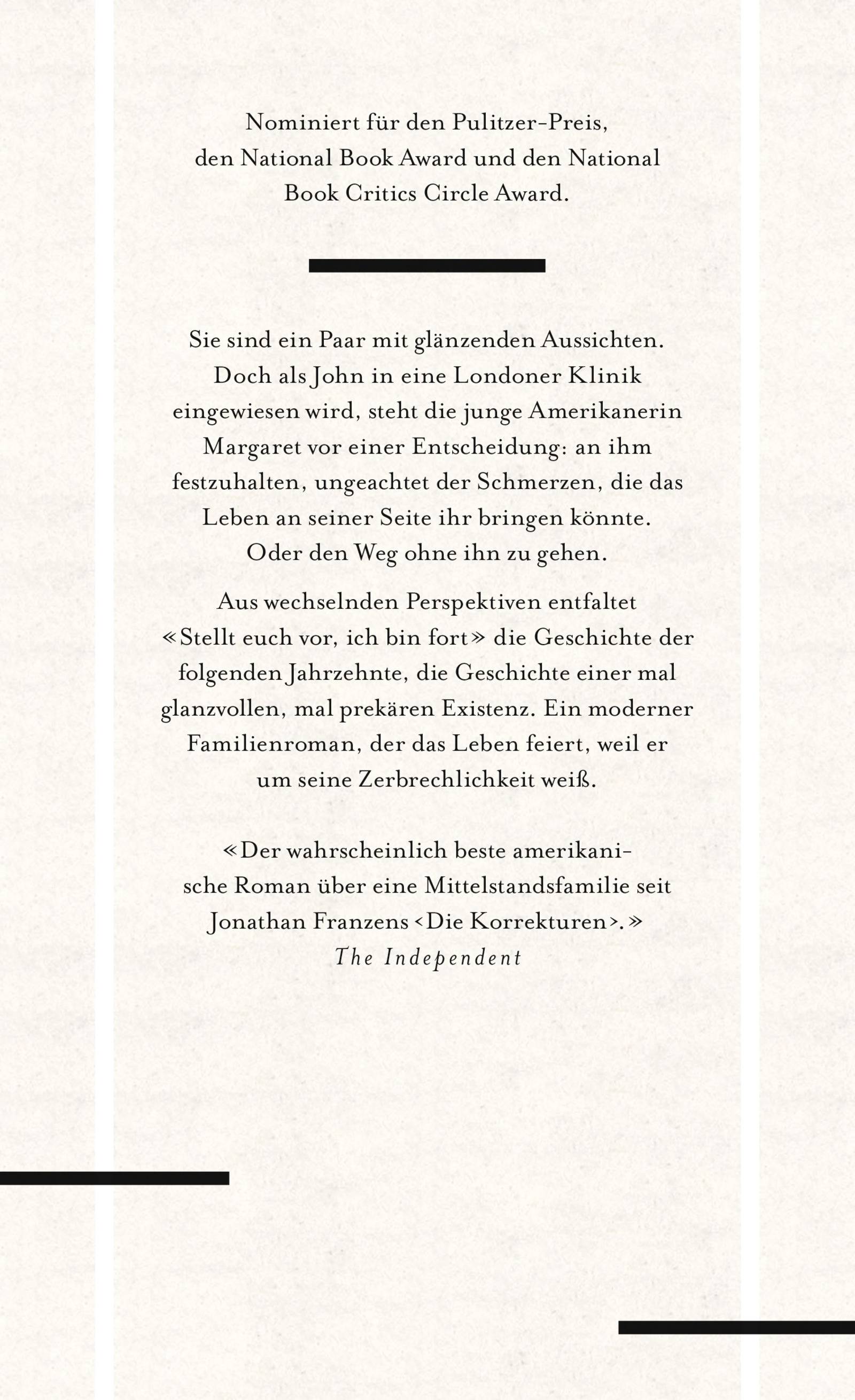 Stellt euch vor, ich bin fort Roman