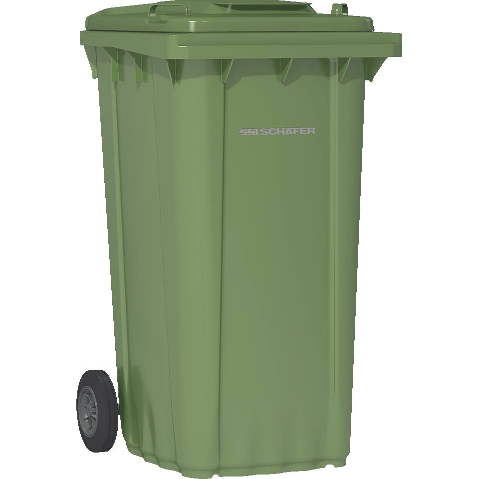 Mülltonne Pro Wave, für hausmüllähnliche Gewerbeabfälle, grün, Kunststoff, 240 l