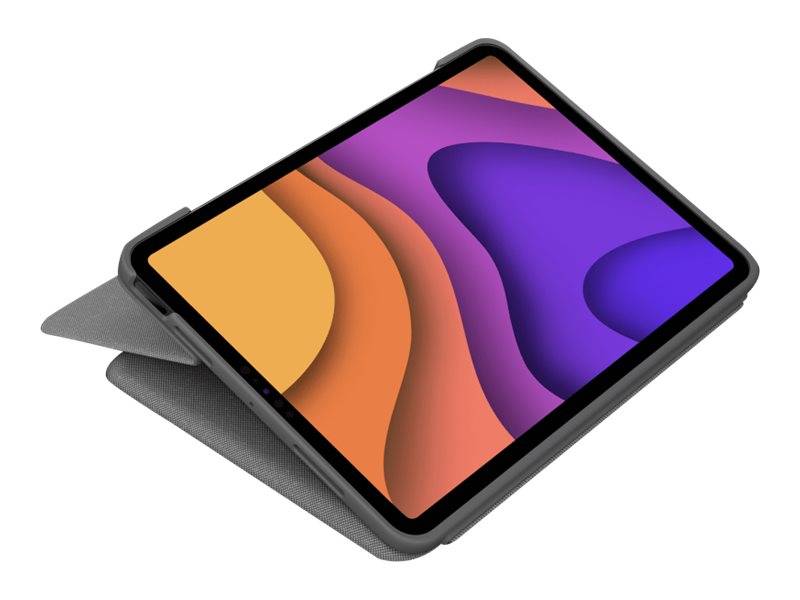 Logitech Folio Touch - Tastatur und Foliohülle - mit Trackpad - hinterleuchtet - Apple Smart connector - AZERTY - Französisch - Oxford Gray - für