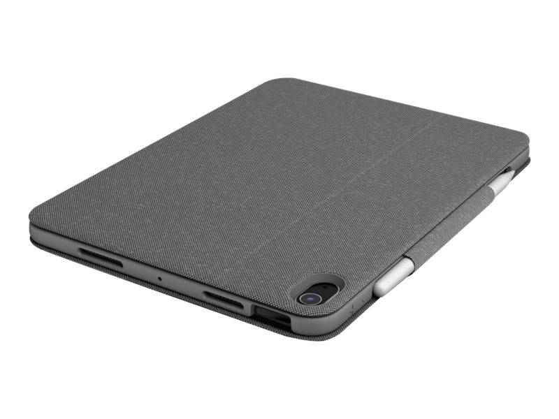 Logitech Folio Touch - Tastatur und Foliohülle - mit Trackpad - hinterleuchtet - Apple Smart connector - AZERTY - Französisch - Oxford Gray - für