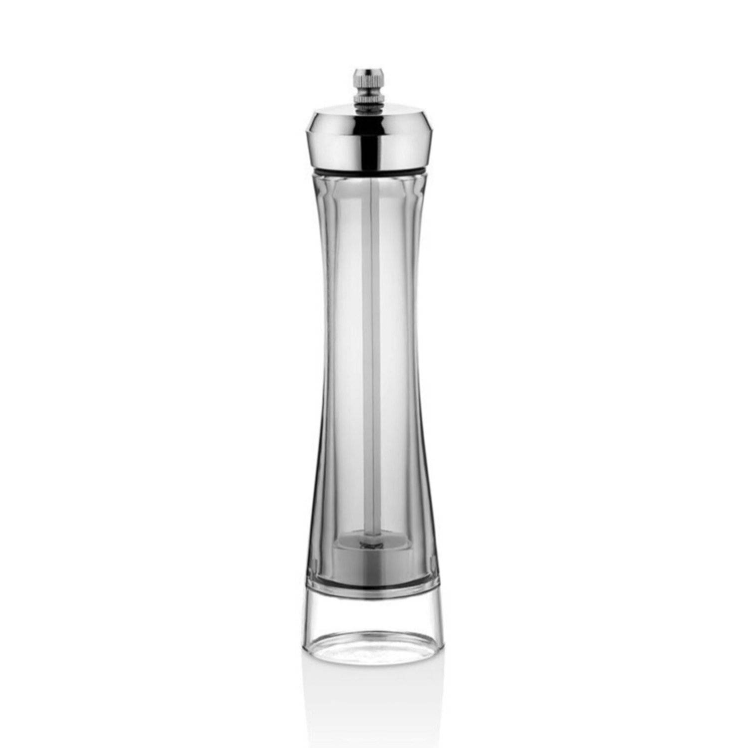 Vip Ahmet Gewürzmühle Pfeffer/Salzmühle Chilimühle Hartplastik Kartkristall-Kunststoff Ergonomisches Design. Silber