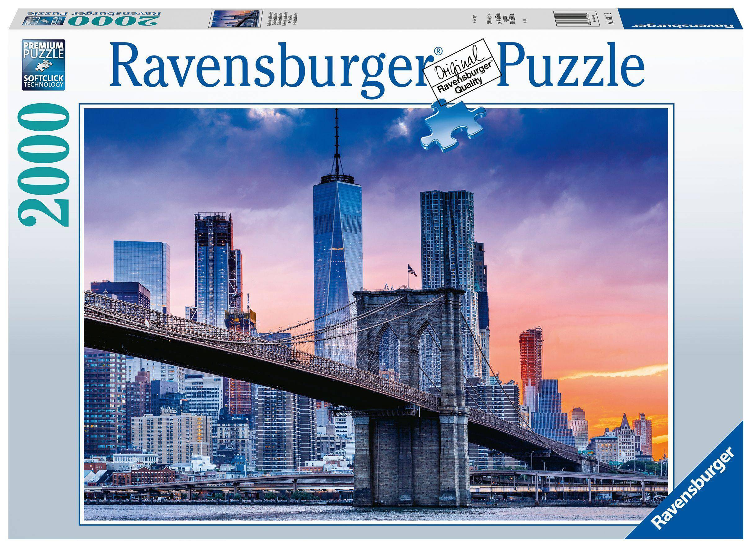 Ravensburger 16011 - Von Brooklyn nach Manhatten, Puzzle, 2000 Teile 2000 Teile