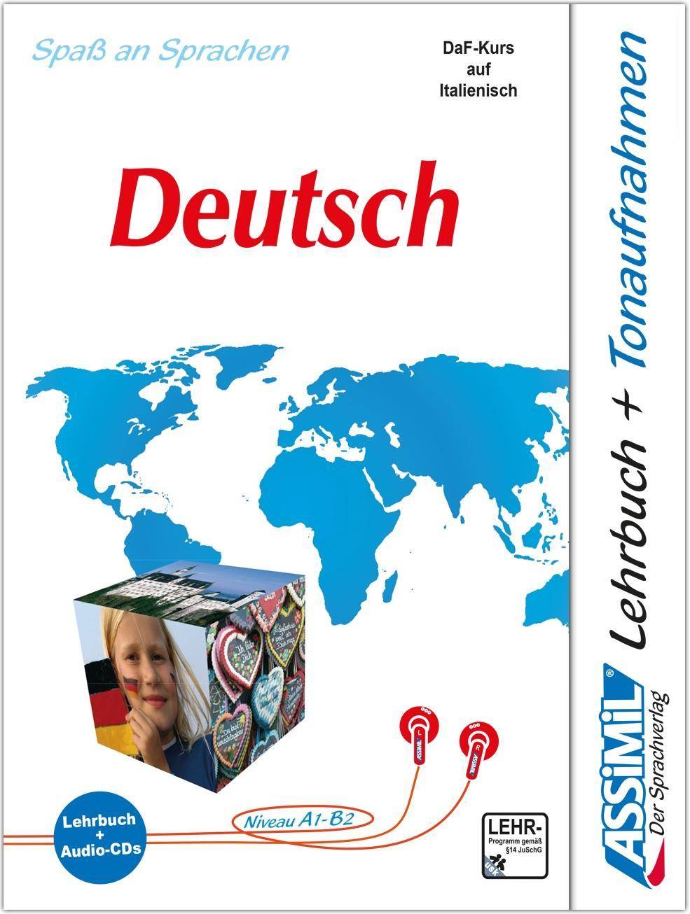 Lehrbuch, mit 4 Audio-CDs Deutschkurs in italienischer Sprache. Niveau A1 - B2