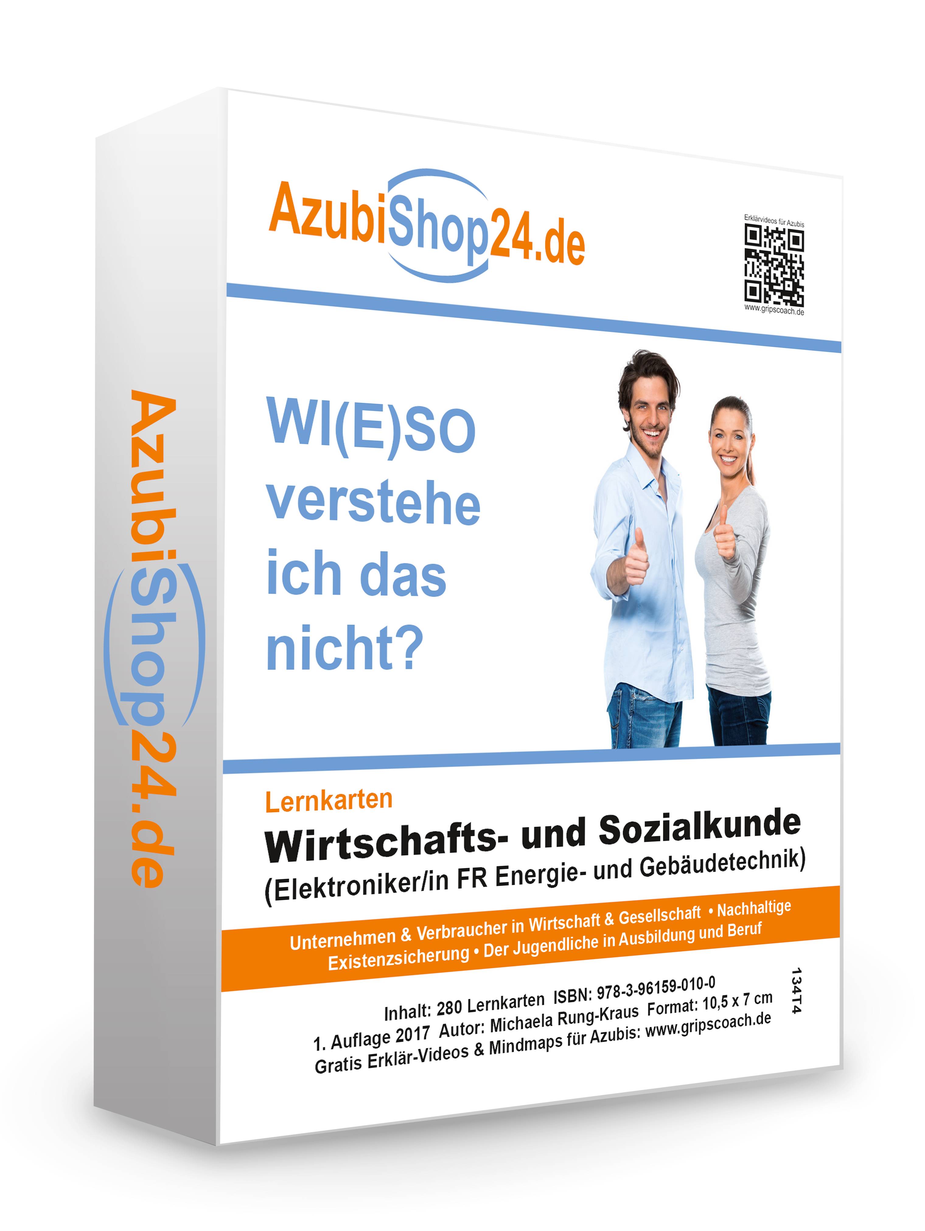 AzubiShop24.de Lernkarten Wirtschafts- und Sozialkunde Elektroniker / Elektronikerin Energie- und Gebäudetechnik Prüfungsvorbereitung Wiso Prüfung