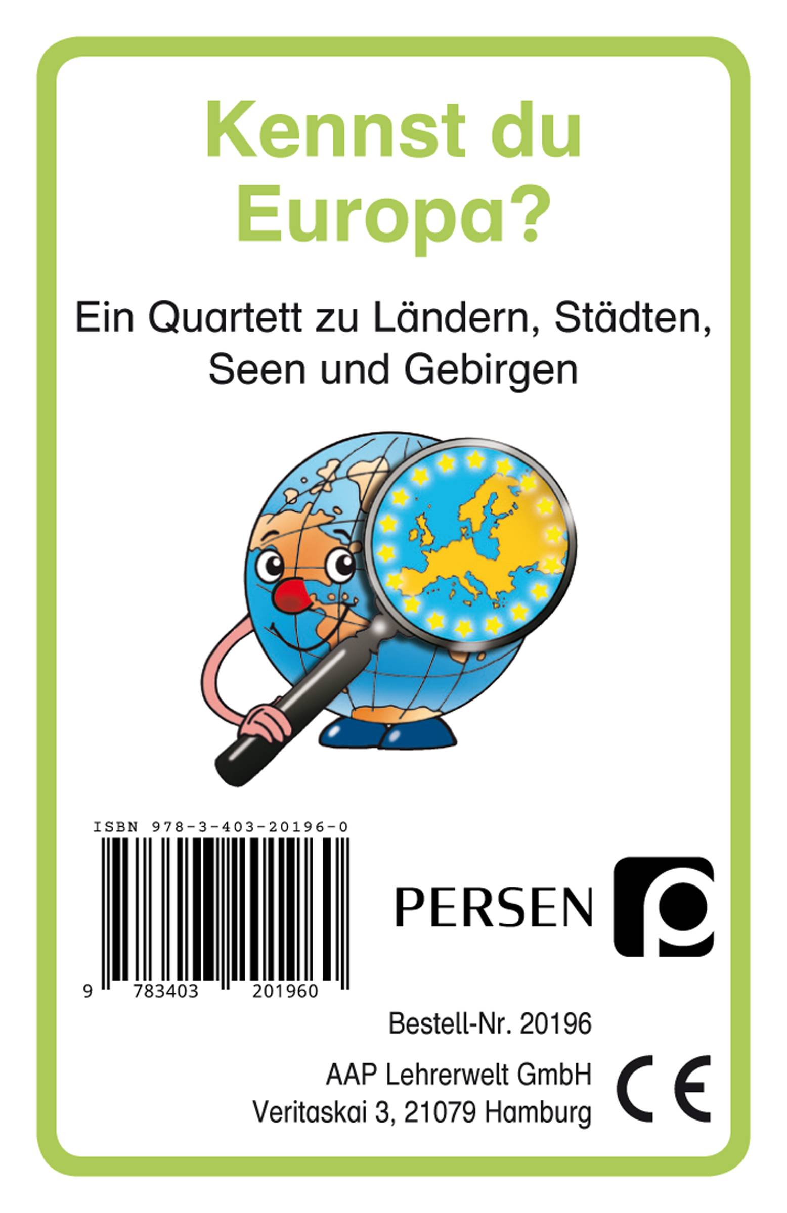 Kennst du Europa? Ein Quartett zu Ländern, Städten, Seen und Gebirgen (2. bis 4. Klasse)