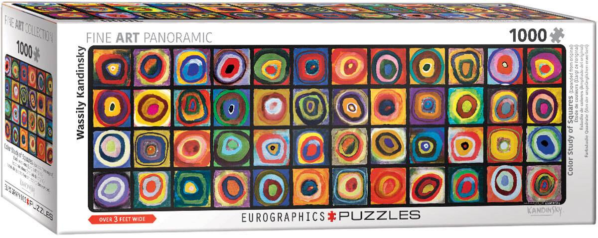 Farbquadrat-Collage, Kandinsky (Puzzle) Farbquadrat-Collage, Anzahl Teile: 1000, Maße (B/H): 96 x 32 cm, Panorama-Puzzle, Smart Cut Technology