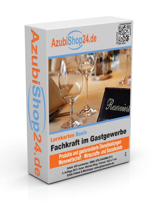 AzubiShop24.de Basis-Lernkarten Fachkraft im Gastgewerbe Erfolgreiche Prüfungsvorbereitung auf die Abschlussprüfung