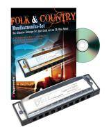 On the Road, Mundharmonika-Set für Anfänger Folk/Country. Enth.: diatonische Mundharmonika aus Metall Professional diatonic (in C, Bluesharp, Mode
