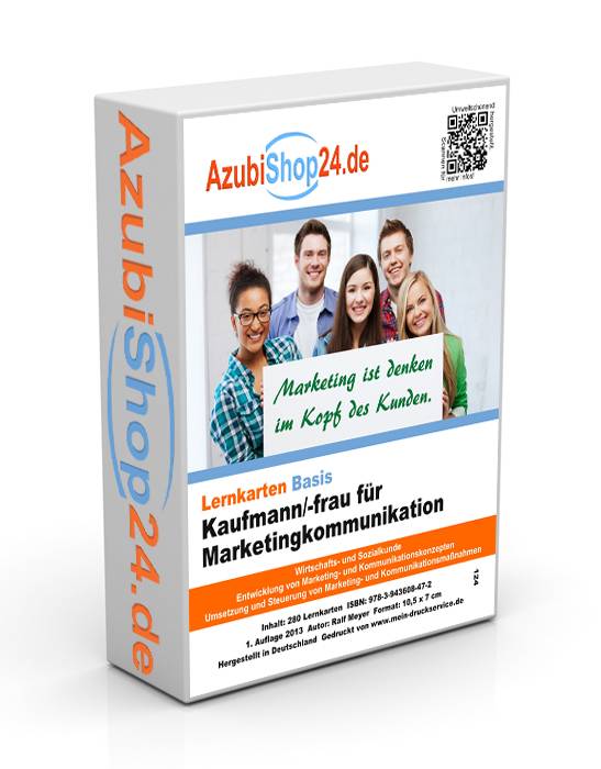 AzubiShop24.de Basis-Lernkarten Kaufmann / Kauffrau für Marketingkommunikation IHK-Prüfung Prüfungsvorbereitung auf die Abschlussprüfung