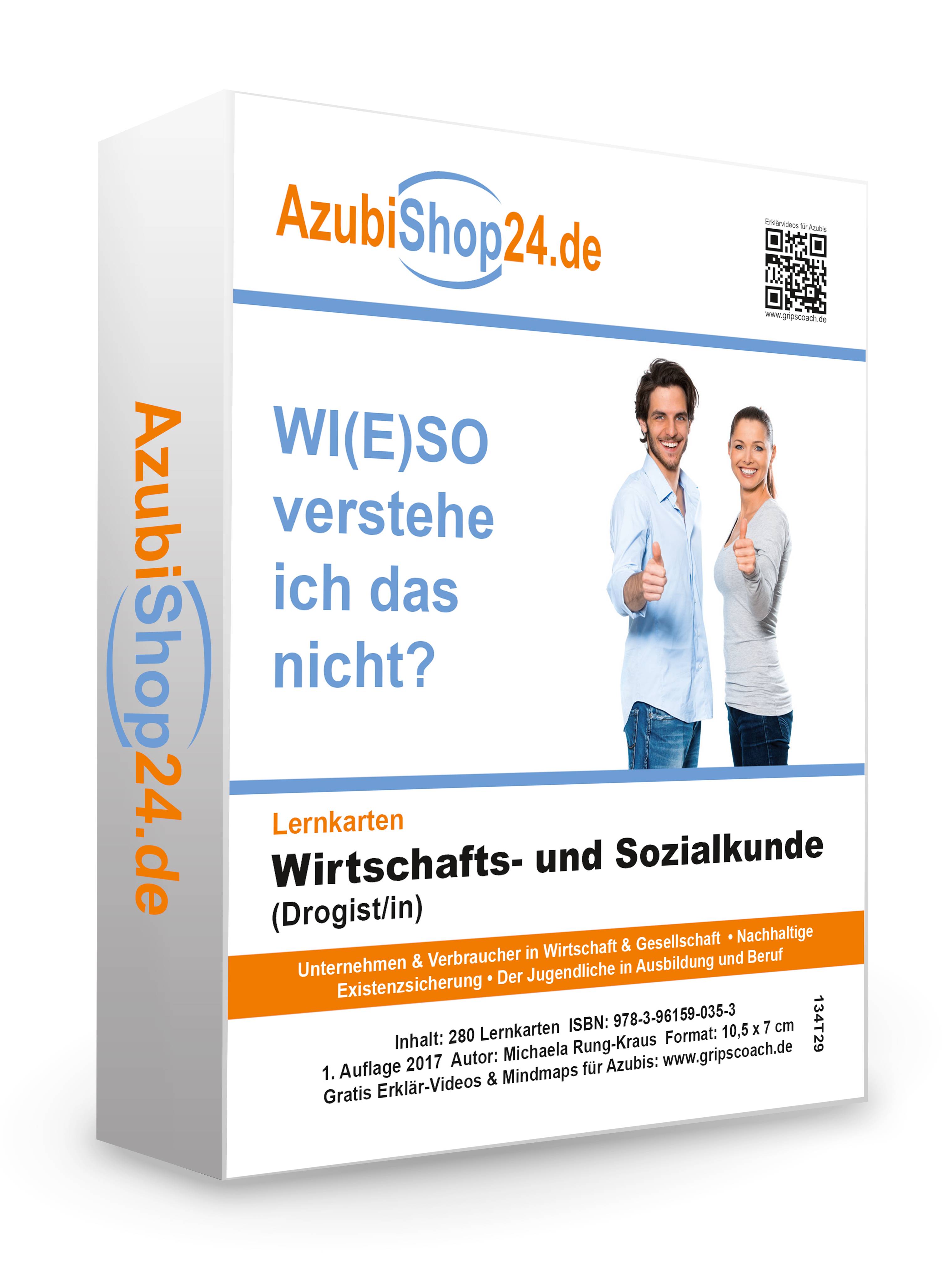 AzubiShop24.de Lernkarten Wirtschafts- und Sozialkunde (Drogist/-in) Prüfungsvorbereitung auf die Abschlussprüfung