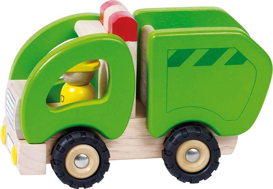 Müllwagen 15 x 8,5 x 10 cm, Holz, per Stück