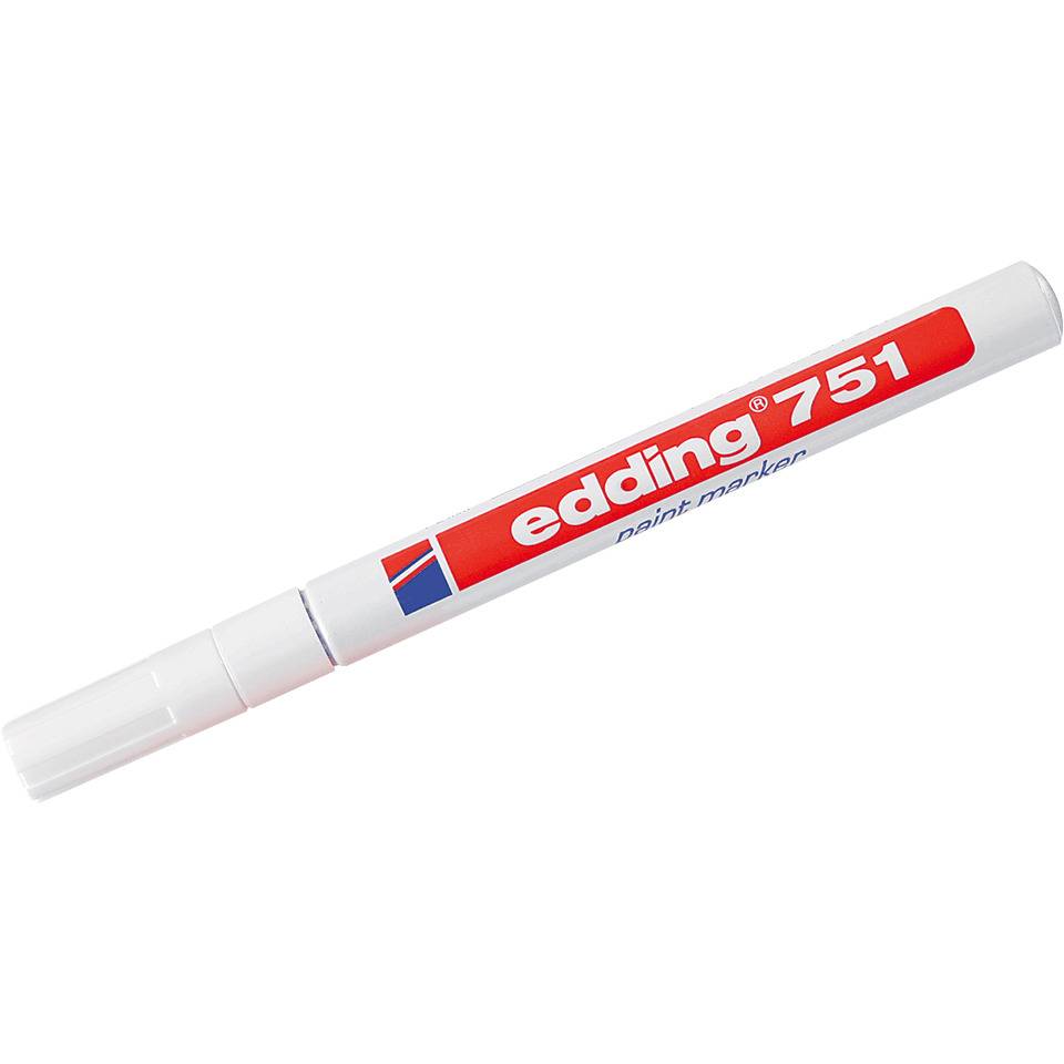 edding Lackmarker 751, wisch- und wasserfest, weiß, Strichstärke ca. 2mm, 3/VE