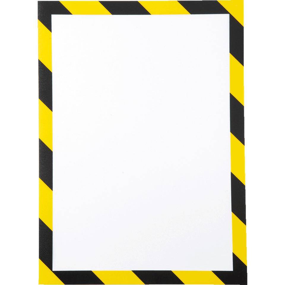DURABLE Magnetrahmen DURAFRAME MAGNETIC SECURITY, gelb/schwarz, DIN A4, 5/VE