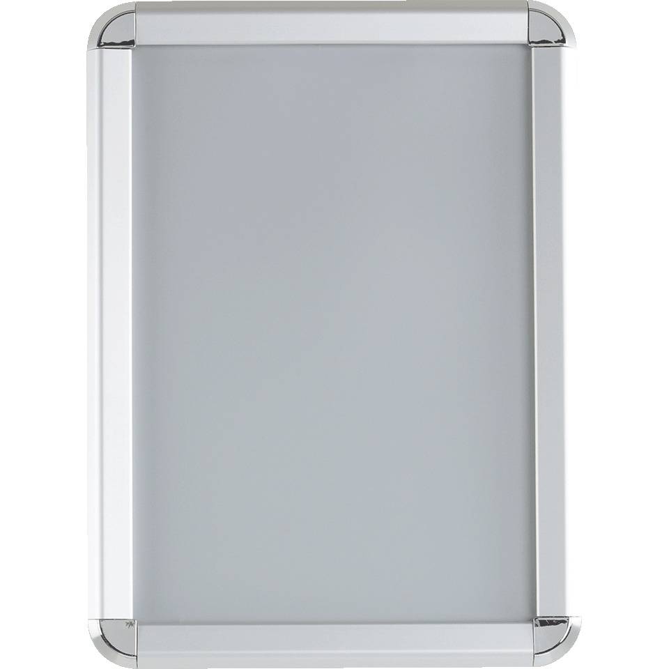 Klapprahmen, mit runden Ecken, silber, Aluminium, Profilbreite 32mm, DIN A3