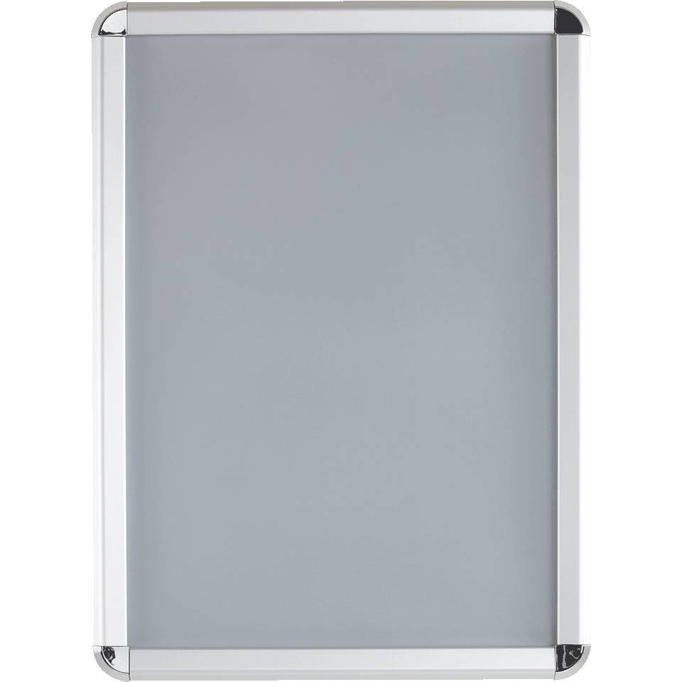 Klapprahmen, mit runden Ecken, silber, Aluminium, Profilbreite 32mm, DIN A2