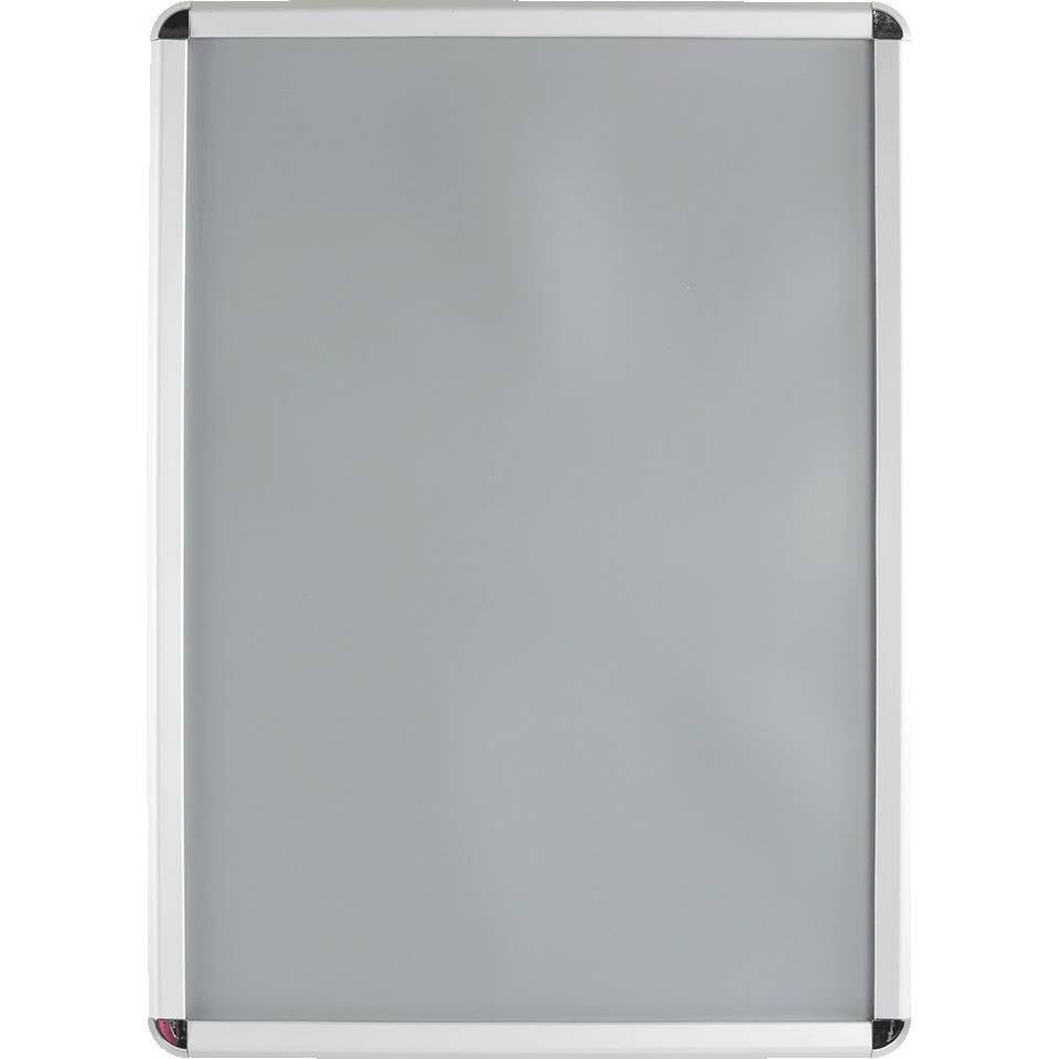 Klapprahmen, mit runden Ecken, silber, Aluminium, Profilbreite 32mm, DIN A1