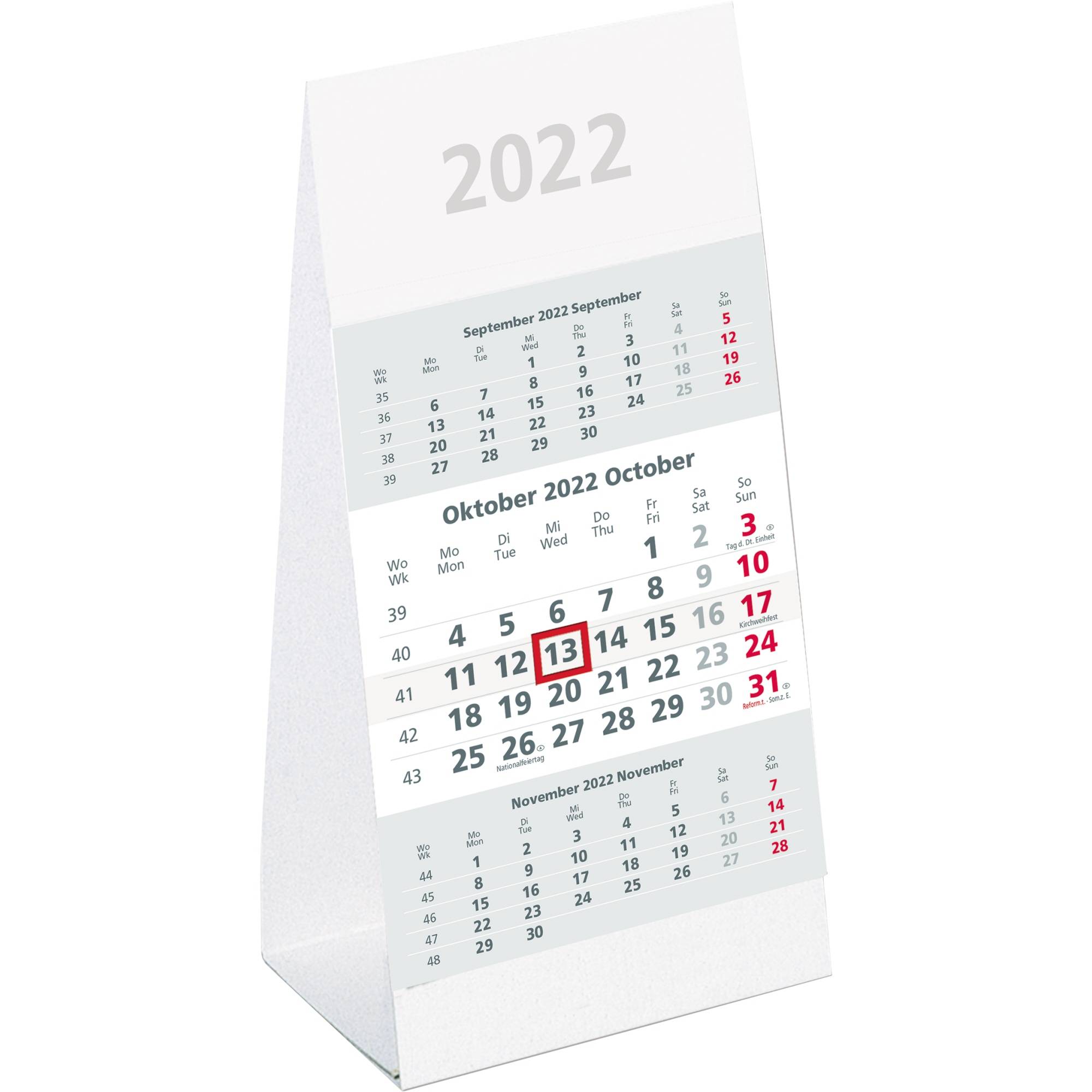 ZETTLER Dreimonatstischkalender 980-0000 9,5x19,5cm 3M/1S
