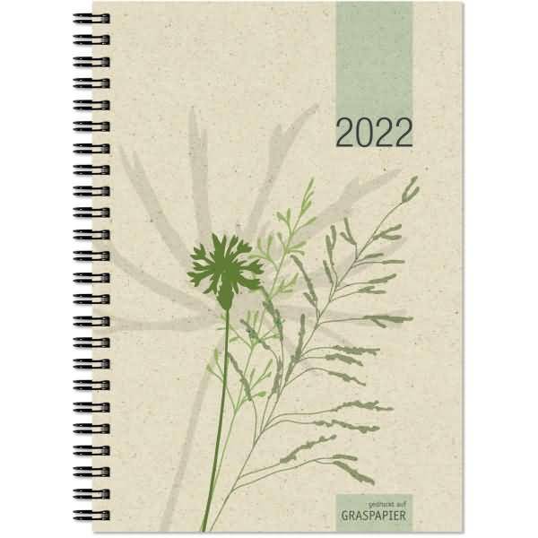 Wochenbuch 759 Motiv Gras 2022 1 Woche/2 Seiten 13,7x19,6cm Graspapier