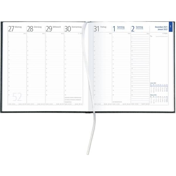 Wochenbuch Sekretär 786 2022 1 Woche/2 Seiten 20x21cm anthrazit