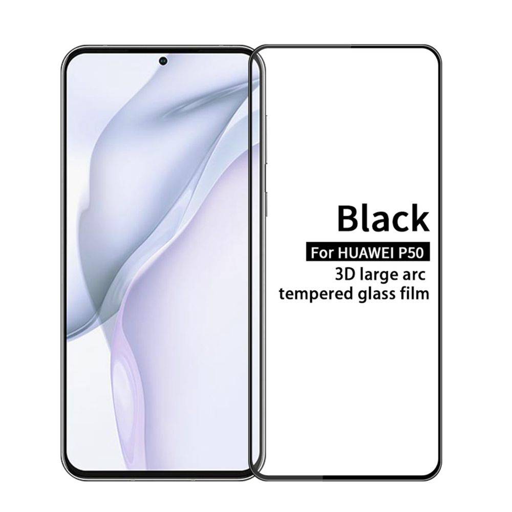 Für Huawei P50 3D Premium 0,3 mm H9 Hart Glas Schwarz Folie Schutz Hülle Neu